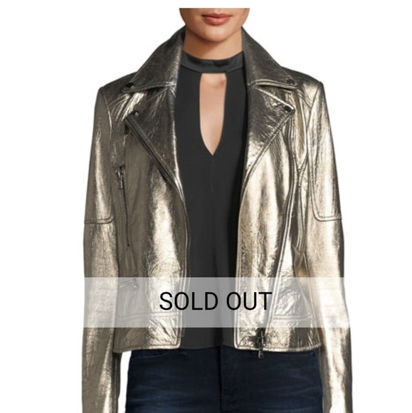 Mica Biker Metallic Leather Jacket - Picture 8 of 8